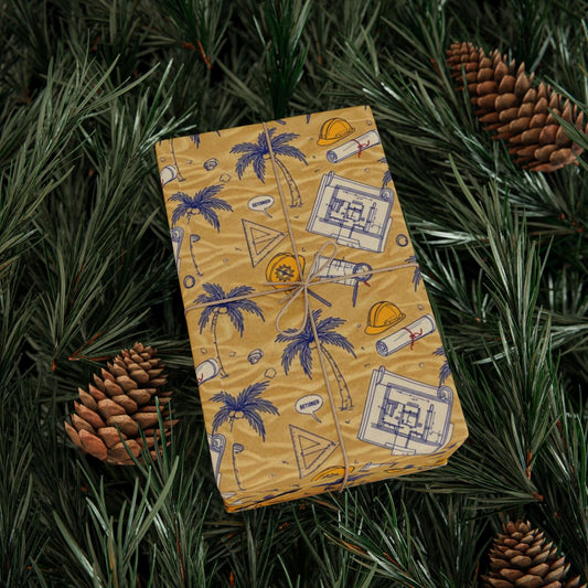 Festive Construction Theme Gift Wrap Paper product