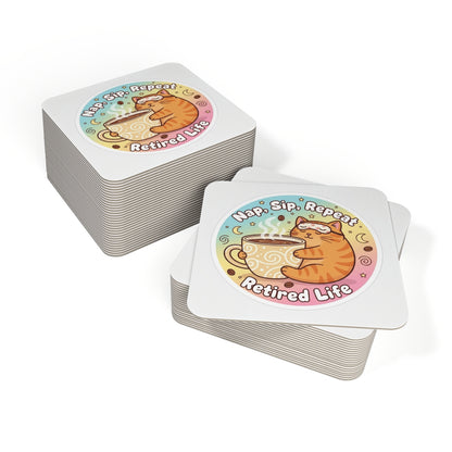 Nap Sip Repeat Retired Life Coaster Set