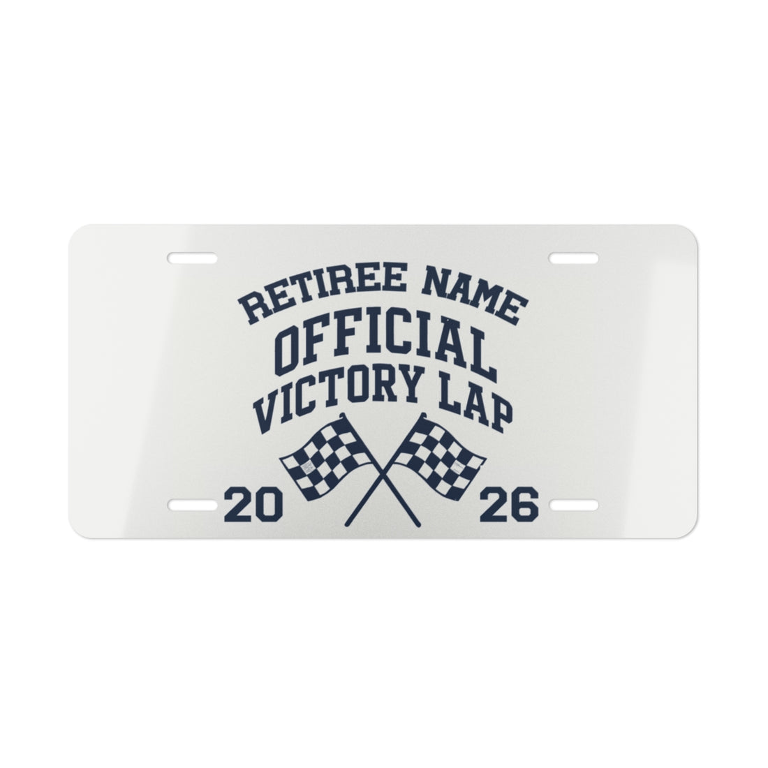 Official Victory Lap 2024 Personalizable Vanity License Plate - Retiree Gifts Retirement Party