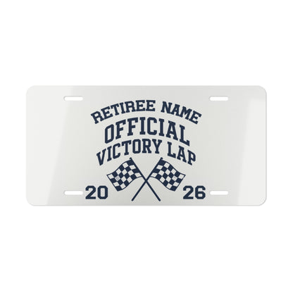 Official Victory Lap 2024 Personalizable Vanity License Plate - Retiree Gifts Retirement Party