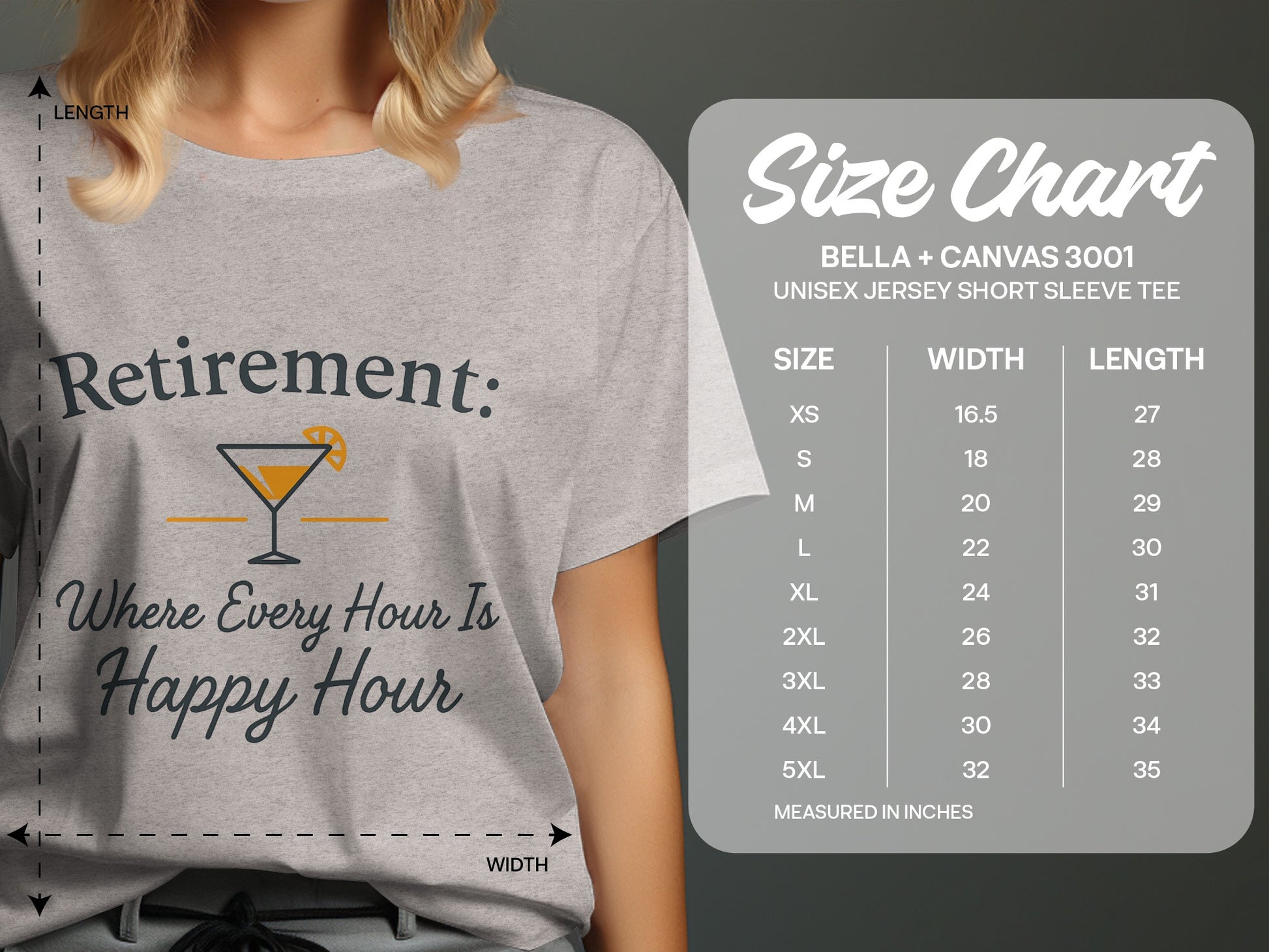 Retirement Where Every Hour Happy Hour | Soft Color Bella T-Shirts - Retiree Gifts Retirement Party
