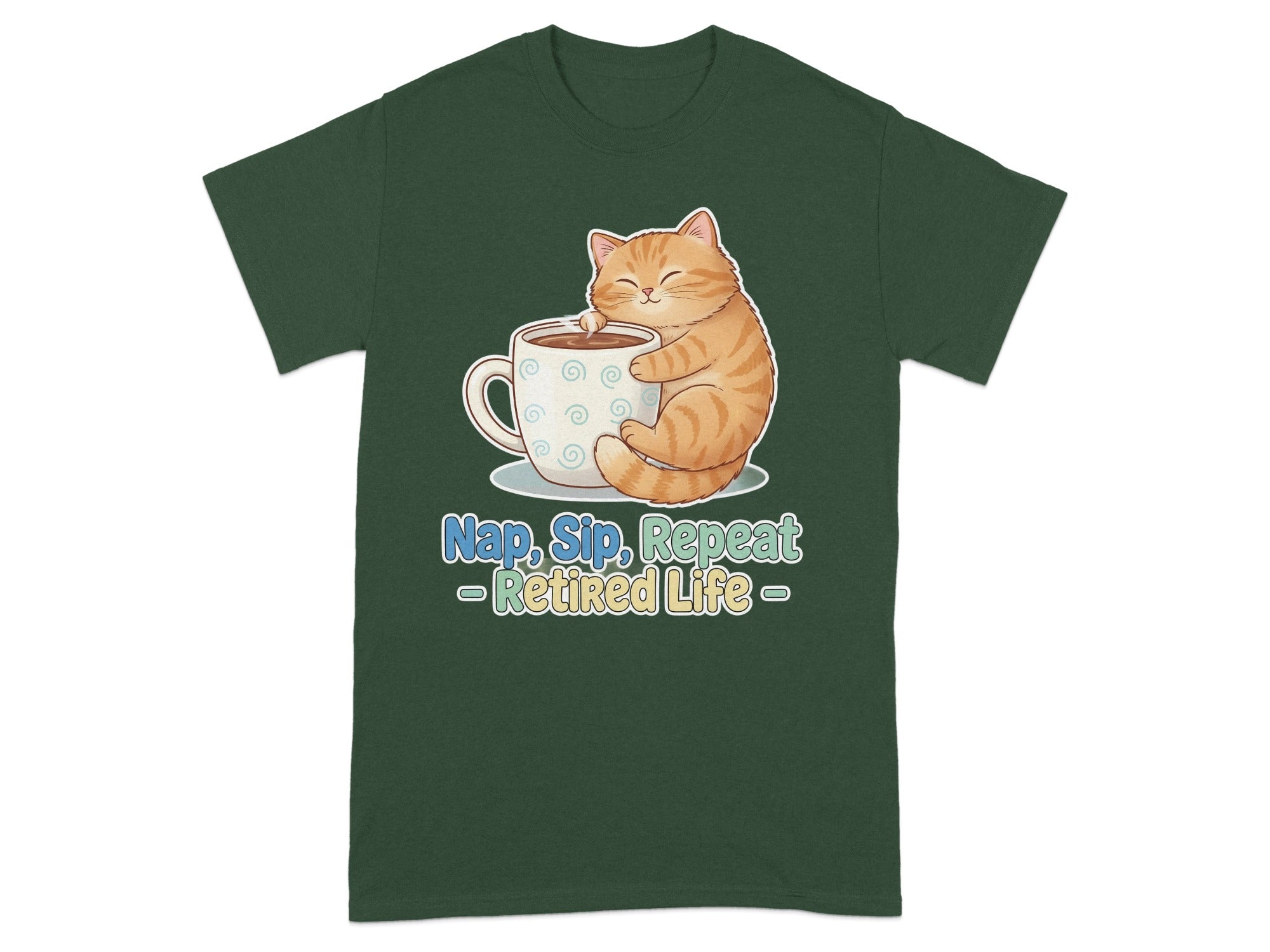 Nap Sip Repeat Retired Life Cat Lover Shirt