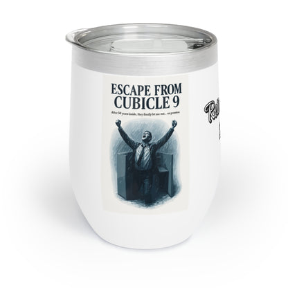Escape from Cubicle 9 on Pension | Retirement Gift | Personalized Wine Tumbler - Retiree Gifts Retirement Party