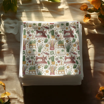 Sewing and Crafting Patterned Fabric Square Stack