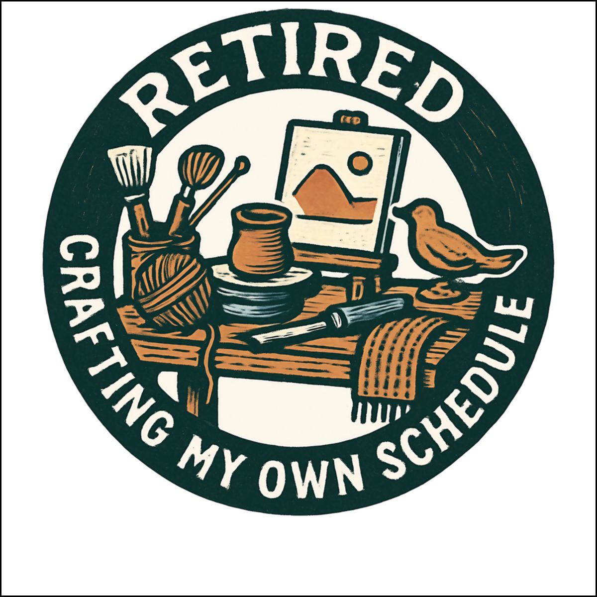 RETIRED Crafting My Own Schedule | Perfect for Retirement Ornament - Retiree Gifts Retirement Party
