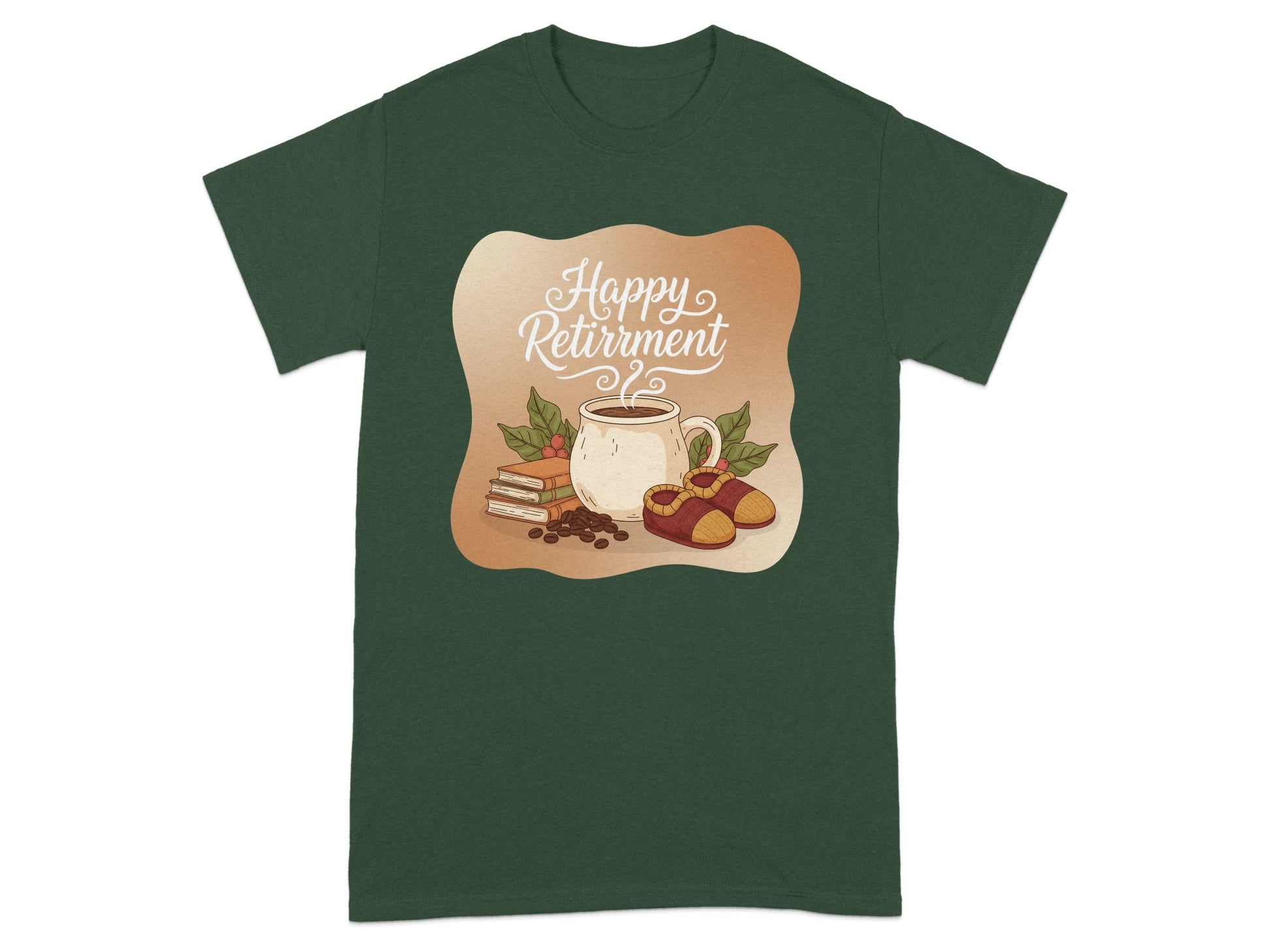 Happy Retirement Coffee and Books Graphic T-shirt