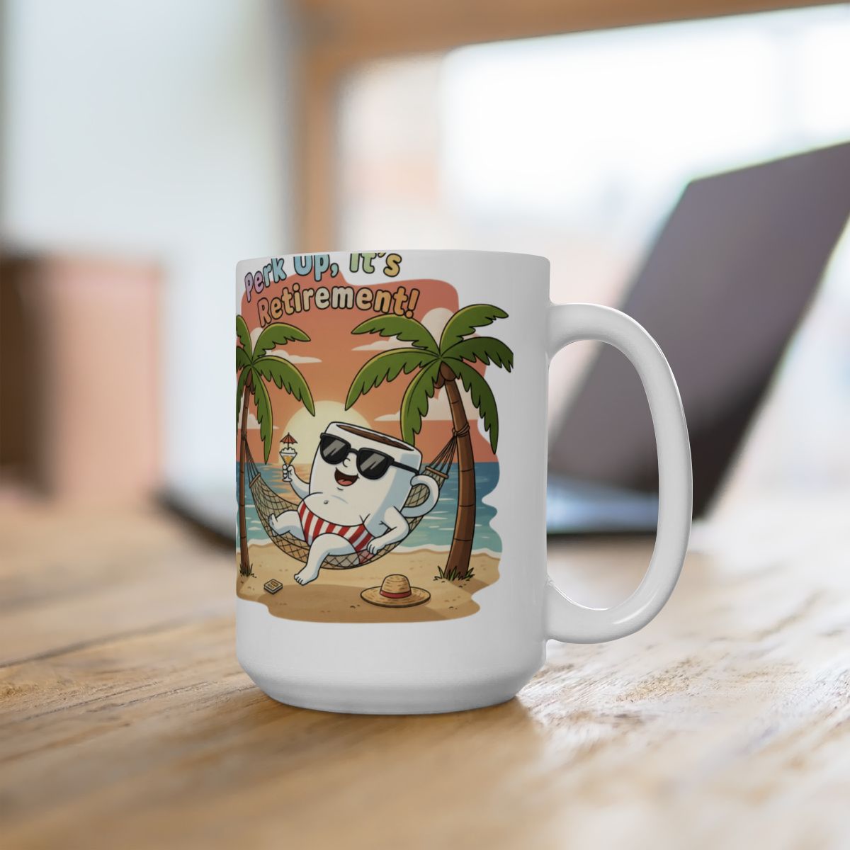 Perk Up Its Retirement Mug with Relaxing Coffee Design