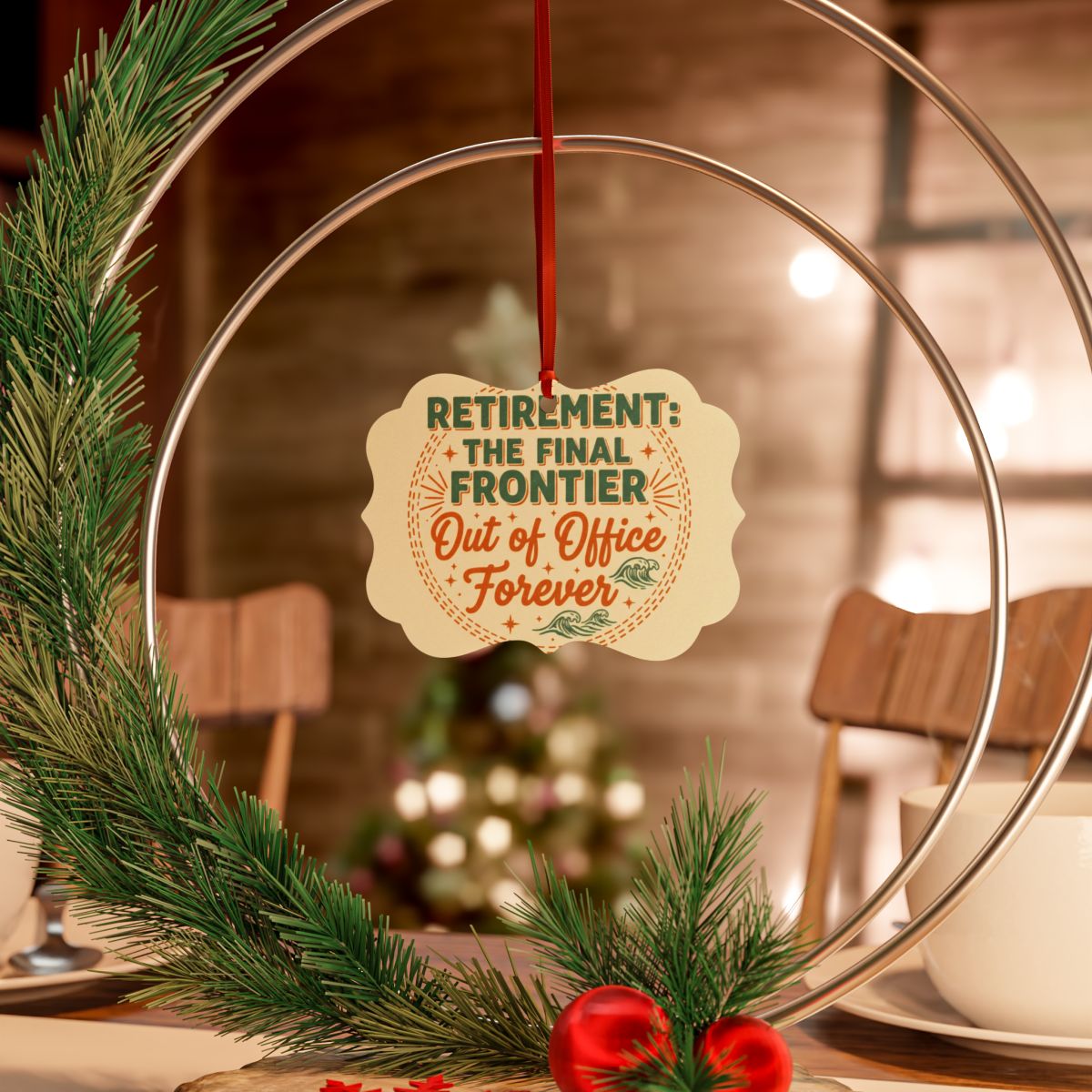 Retirement The Final Frontier Out of Office Forever | A Custom Cur Ornaments - Retiree Gifts Retirement Party
