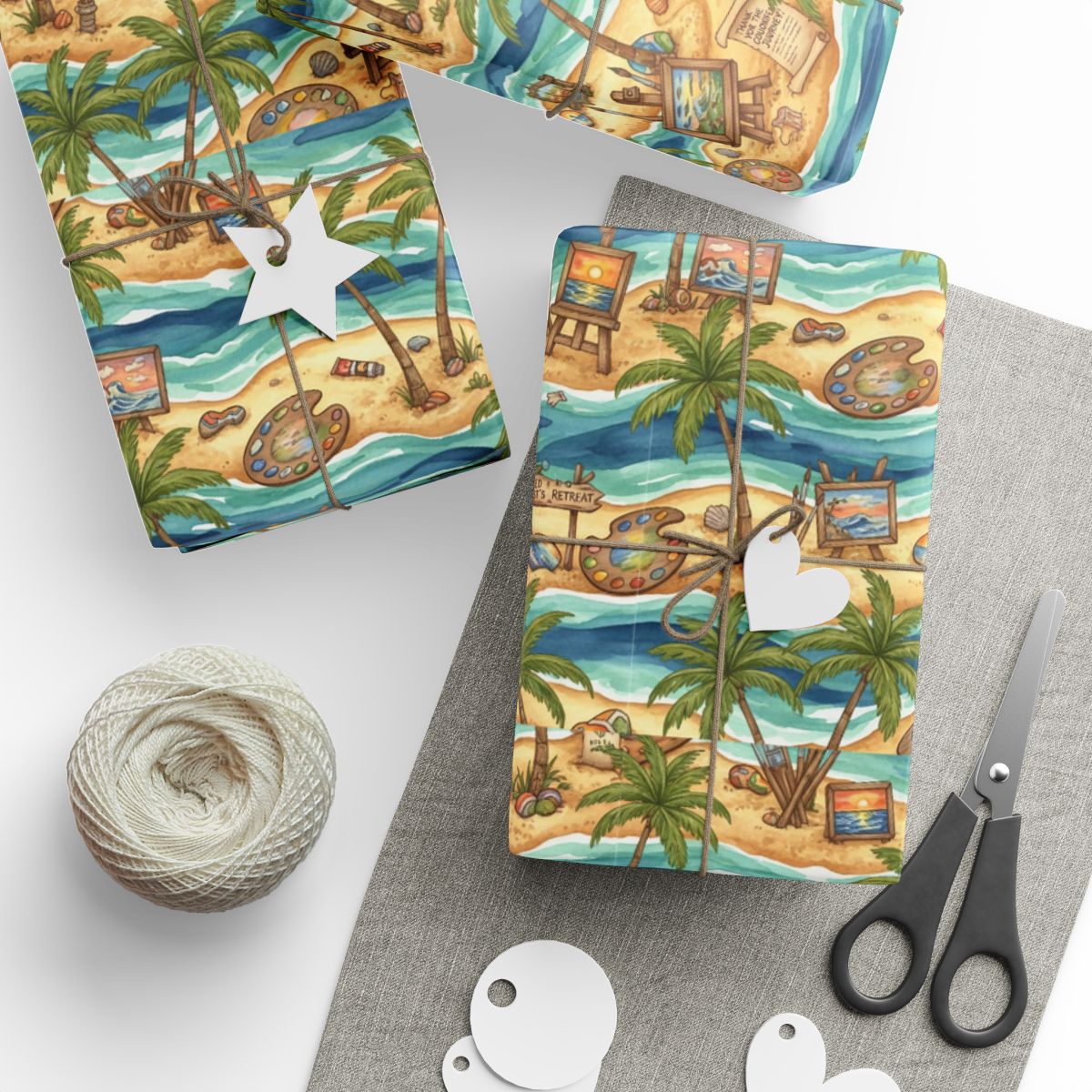 Vibrant Beach Scene Gift Wrap Roll With Artwork product