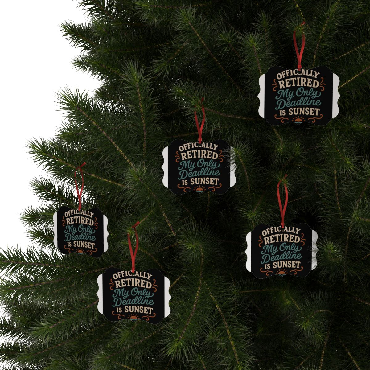 Officially Retired My Only Deadline Is Sunset Ornaments | Celebrate Retirement - Retiree Gifts Retirement Party