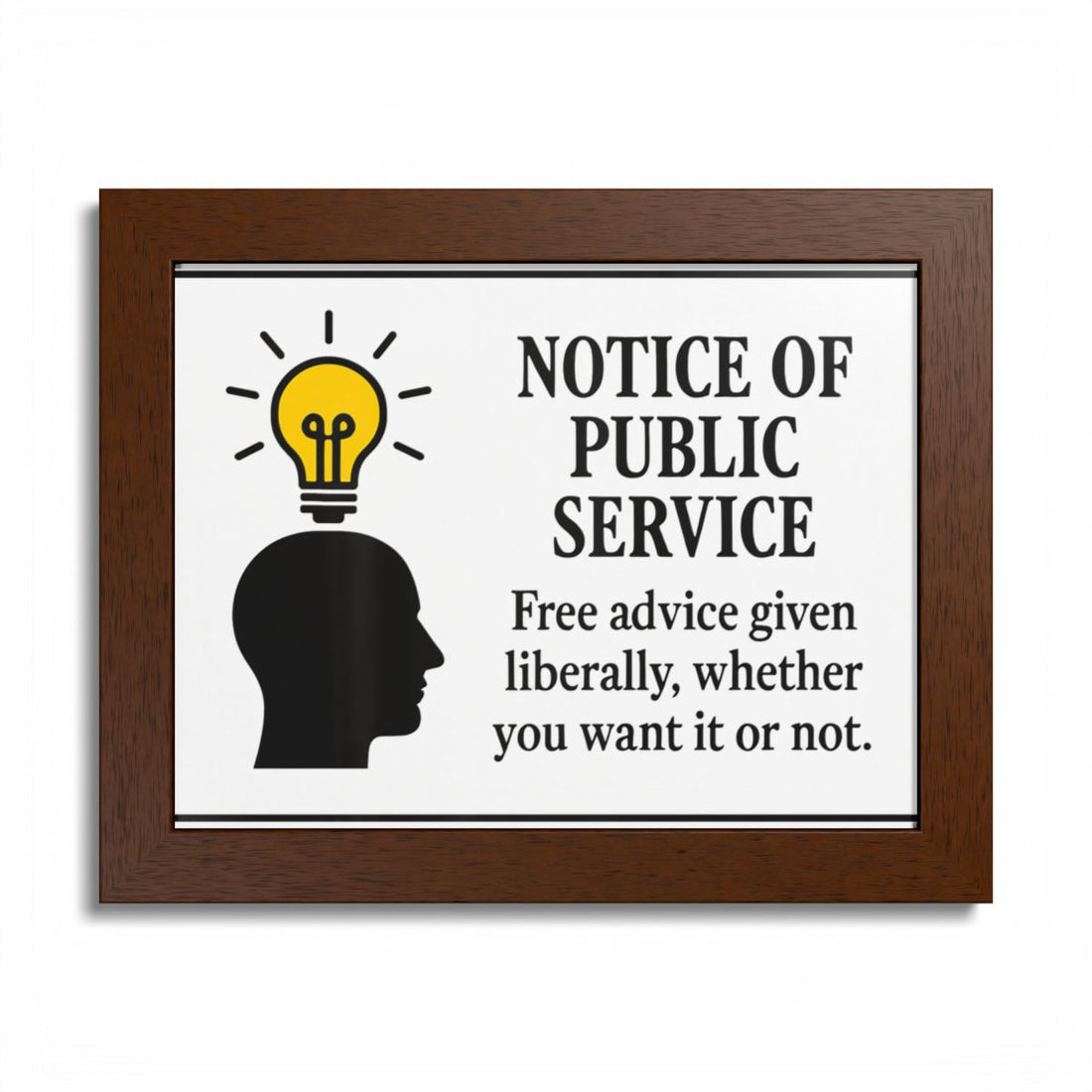 Notice Of Public Service Advice Given Framed Art Posters - Retiree Gifts Retirement Party