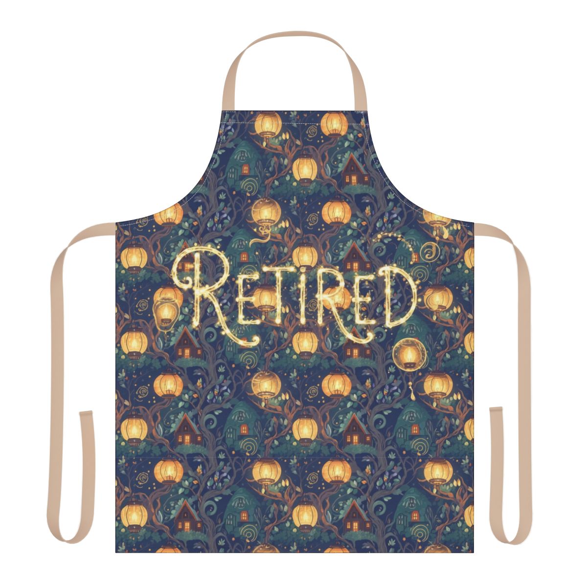 Retired Apron With Cozy Lantern And Cabin Design