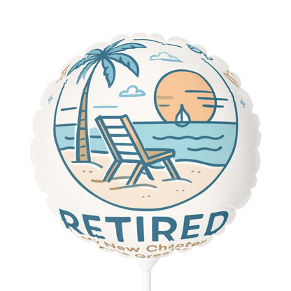 Retired My New Chapter Same Great Me | Retirement | Personalized Retirement Scene Mylar Ballons 11in or 22in - Retiree Gifts Retirement Party