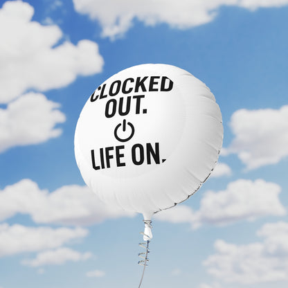 Clocked Out Life On | Retirement Celebration Surprise | This Mylar balloons 11in or 22in - Retiree Gifts Retirement Party
