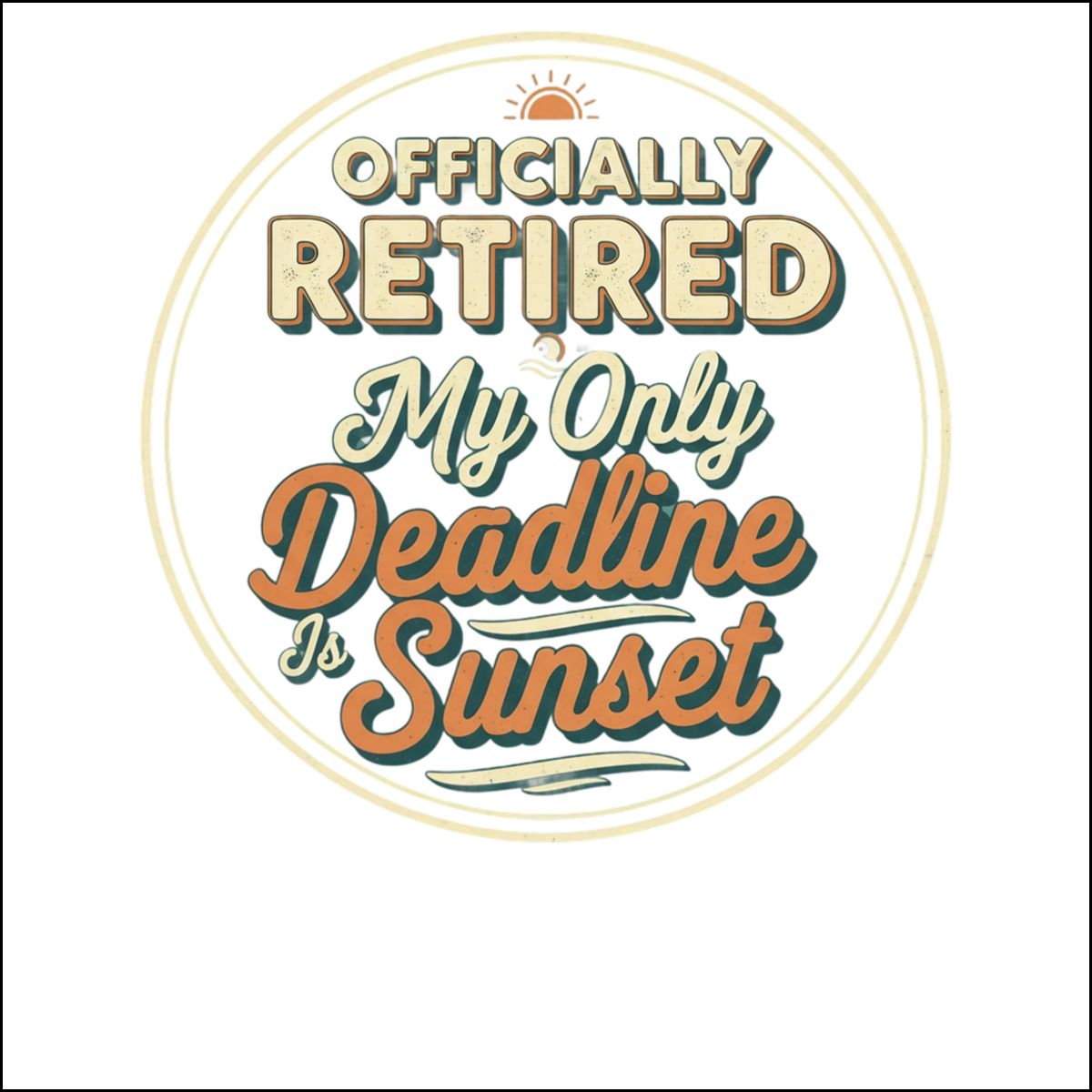Officially Retired Deadline Sunset | Retirement Custom Cur Ornaments - Retiree Gifts Retirement Party