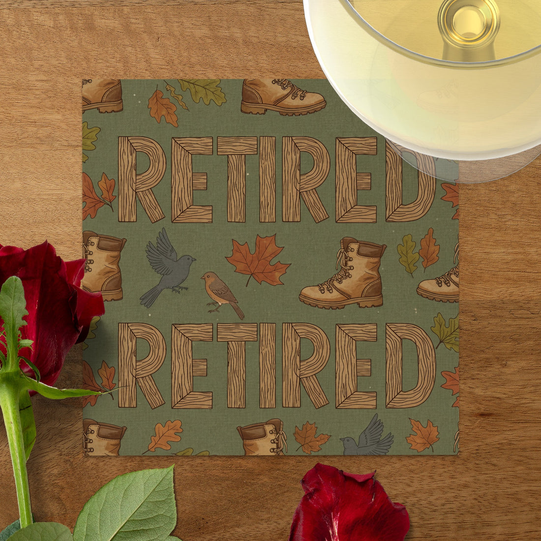 Retired Autumn Outdoor Themed Beverage Coaster