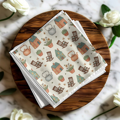 Charming Garden Houses and Pots Greeting Cards