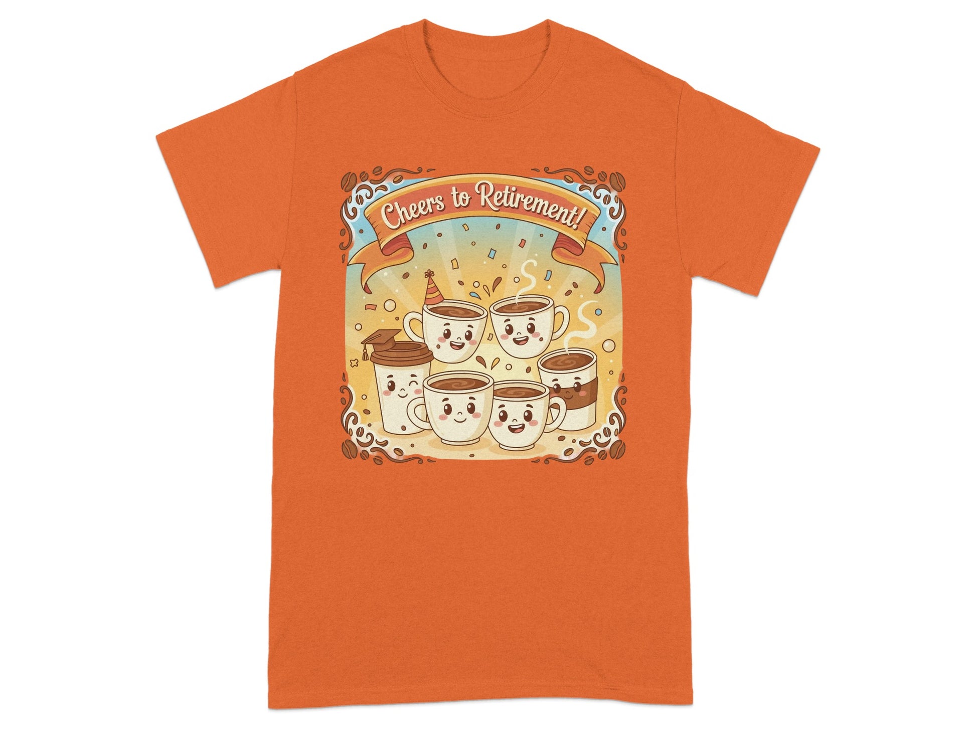 Cheers to Retirement T-Shirt with Coffee Mug Design