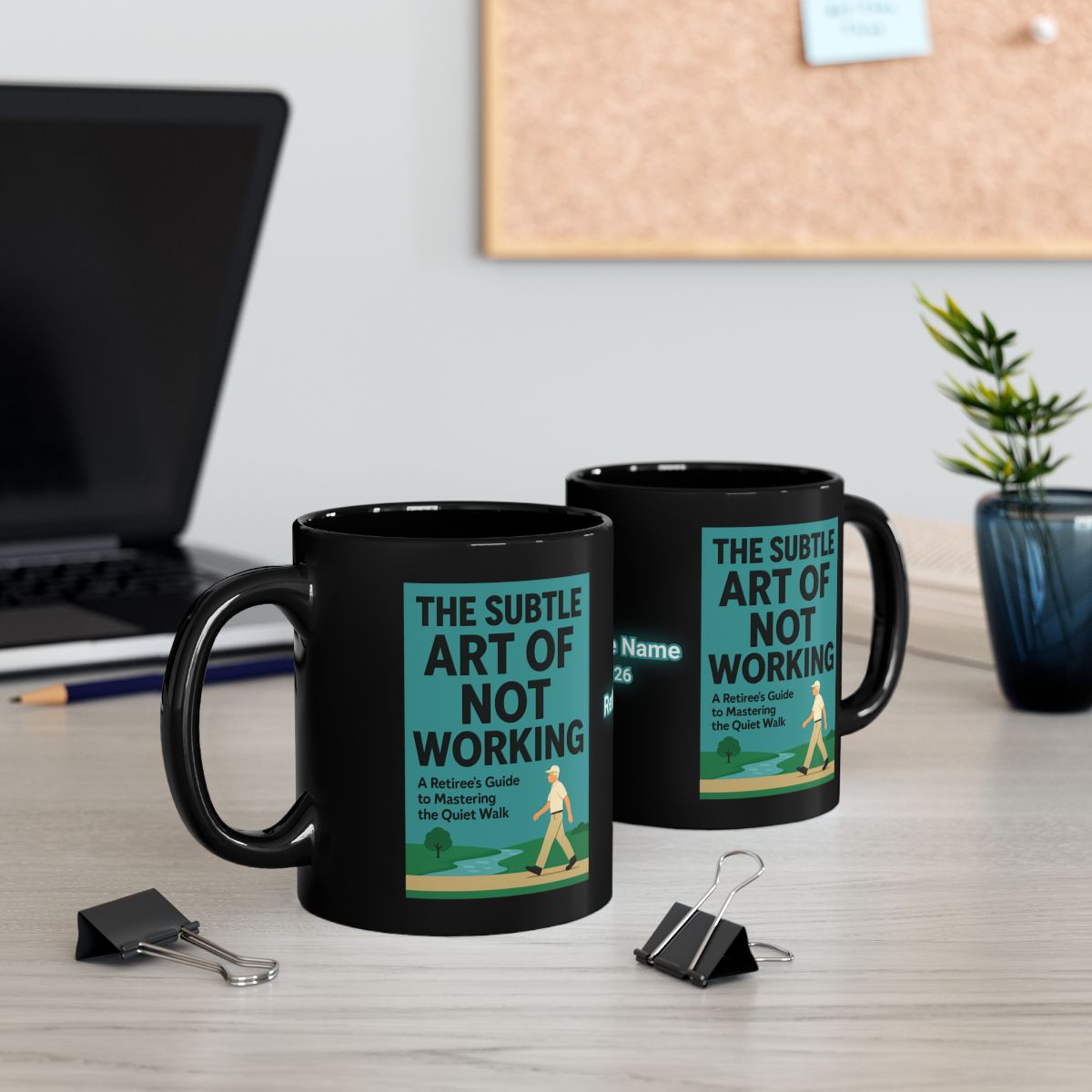 The Subtle Art of Not Working printed coffee mug