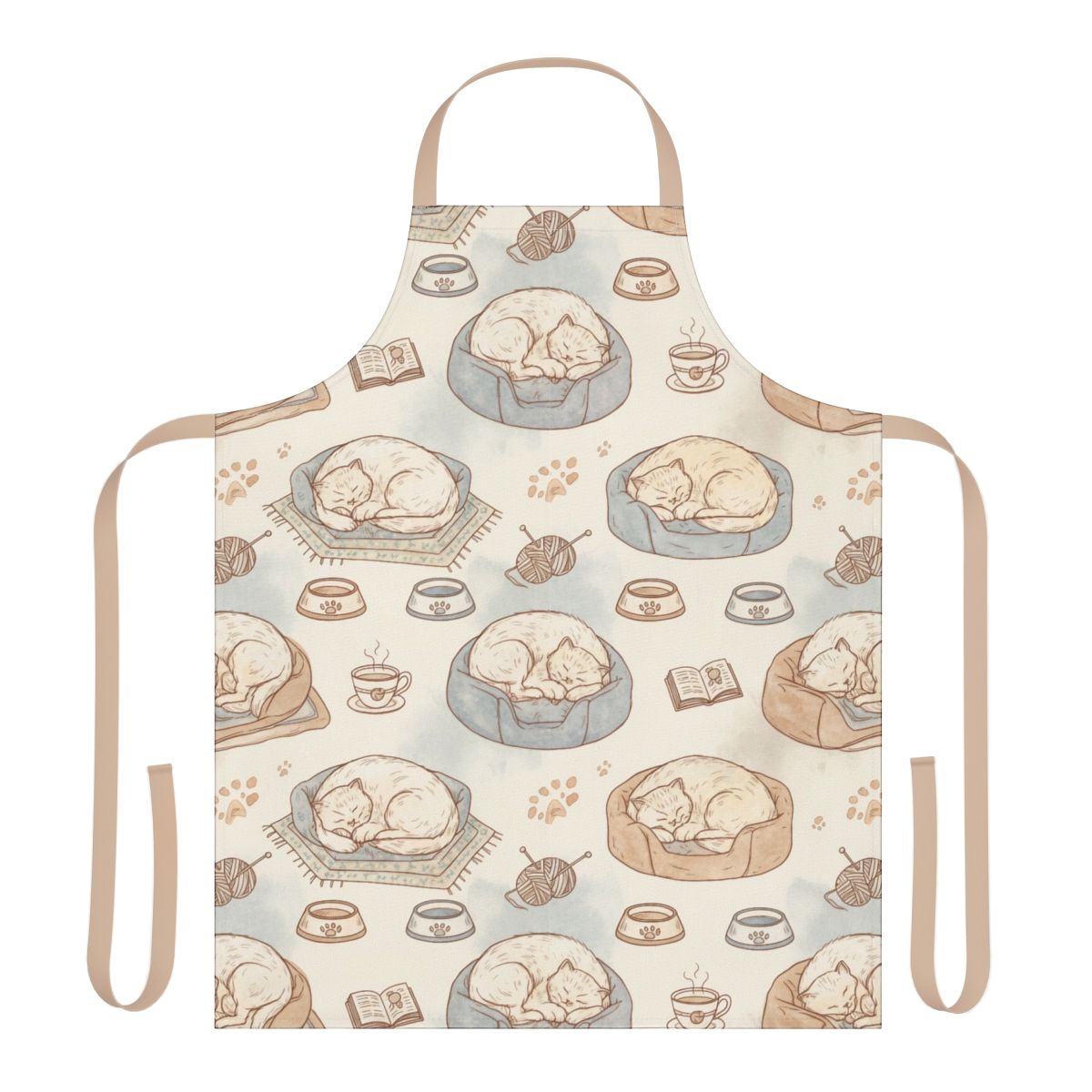 Cozy Cats Sleeping in Bed Pattern Apron product