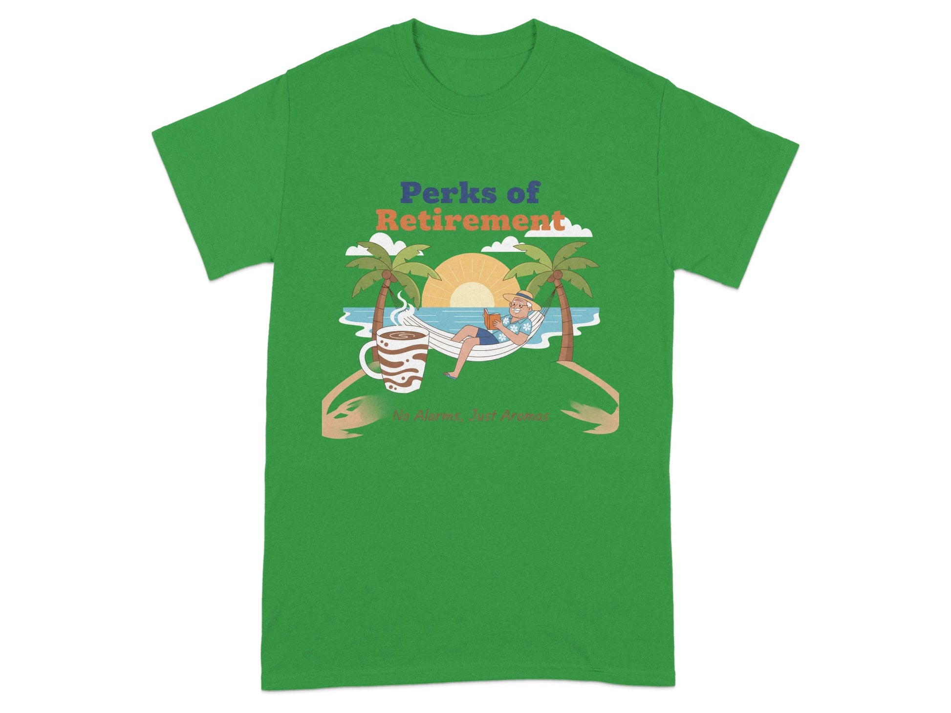 Perks of Retirement Tropical Beach Theme T-shirt