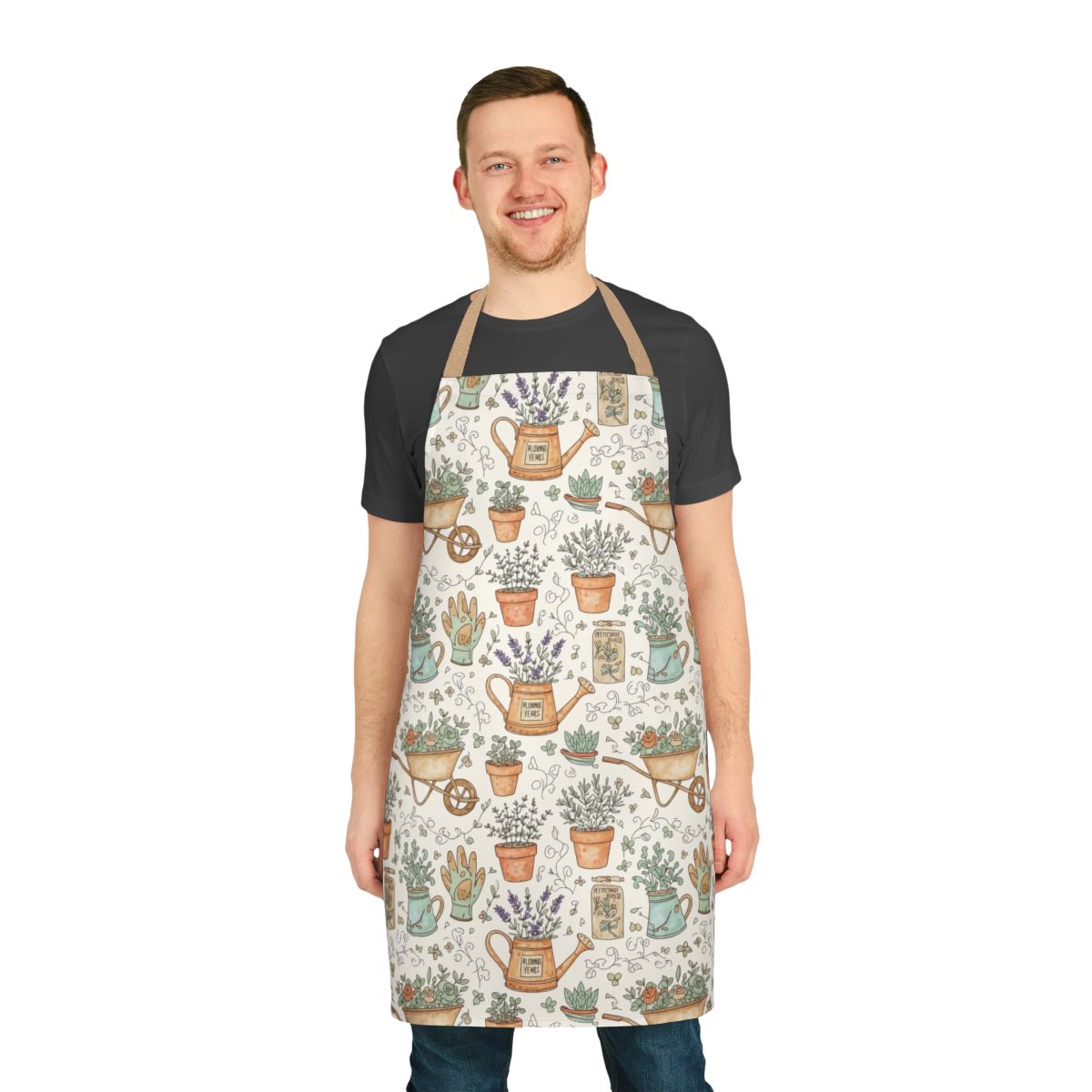 Colorful Gardening Pattern Kitchen Apron
