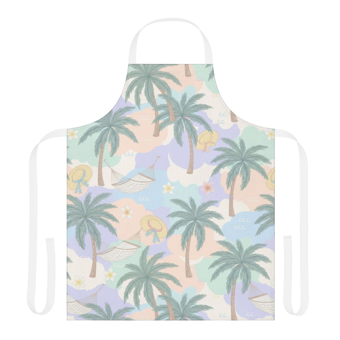 Tropical Palm Trees and Beach Pattern Apron
