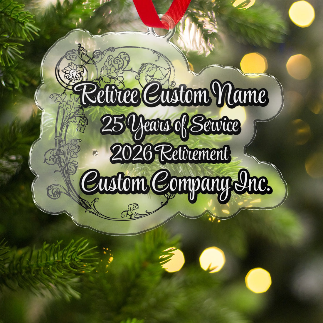 Retiree Custom Name 25 Years of Service Ornament