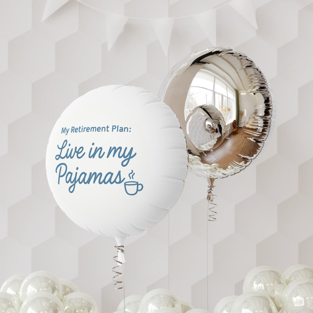 My Retirement Plan | Live in my Pajamas | Perfect Retirement Decoration Mylar Ballons 11in or 22in - Retiree Gifts Retirement Party