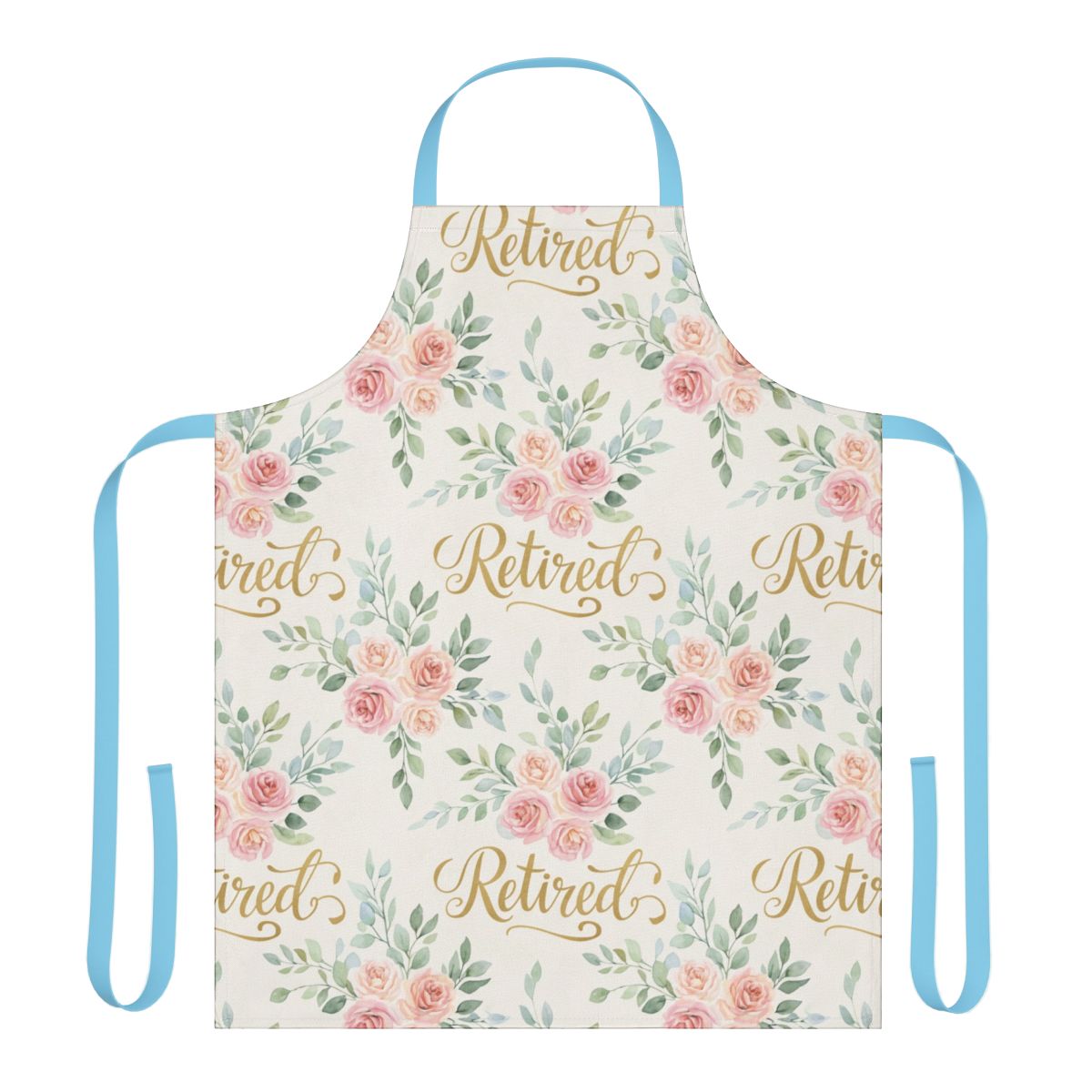 Retired Floral Design Apron with Roses and Leaves