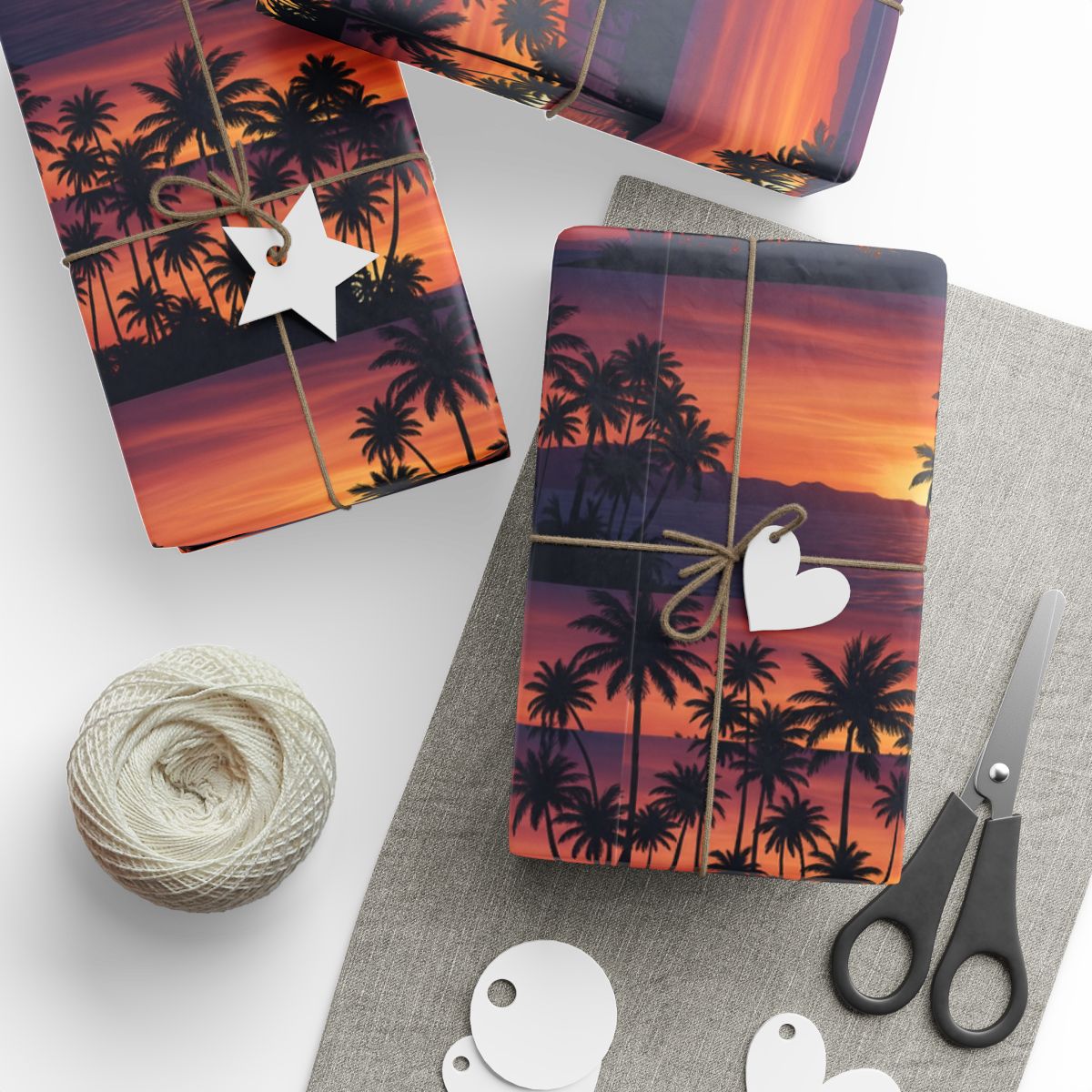 Sunset Palm Trees Design Gift Wrapping Paper product