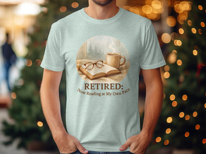 Retired Now Reading at My Own Pace | Warm Scene Soft Color Bella T-Shirts - Retiree Gifts Retirement Party
