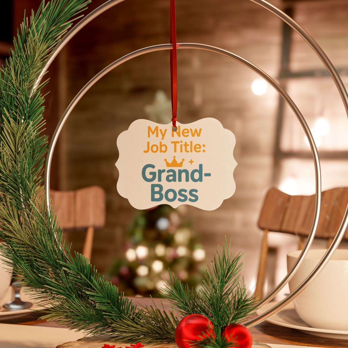 My New Job Title Grand-Boss Ornaments | Celebrate Retirement with Humor - Retiree Gifts Retirement Party