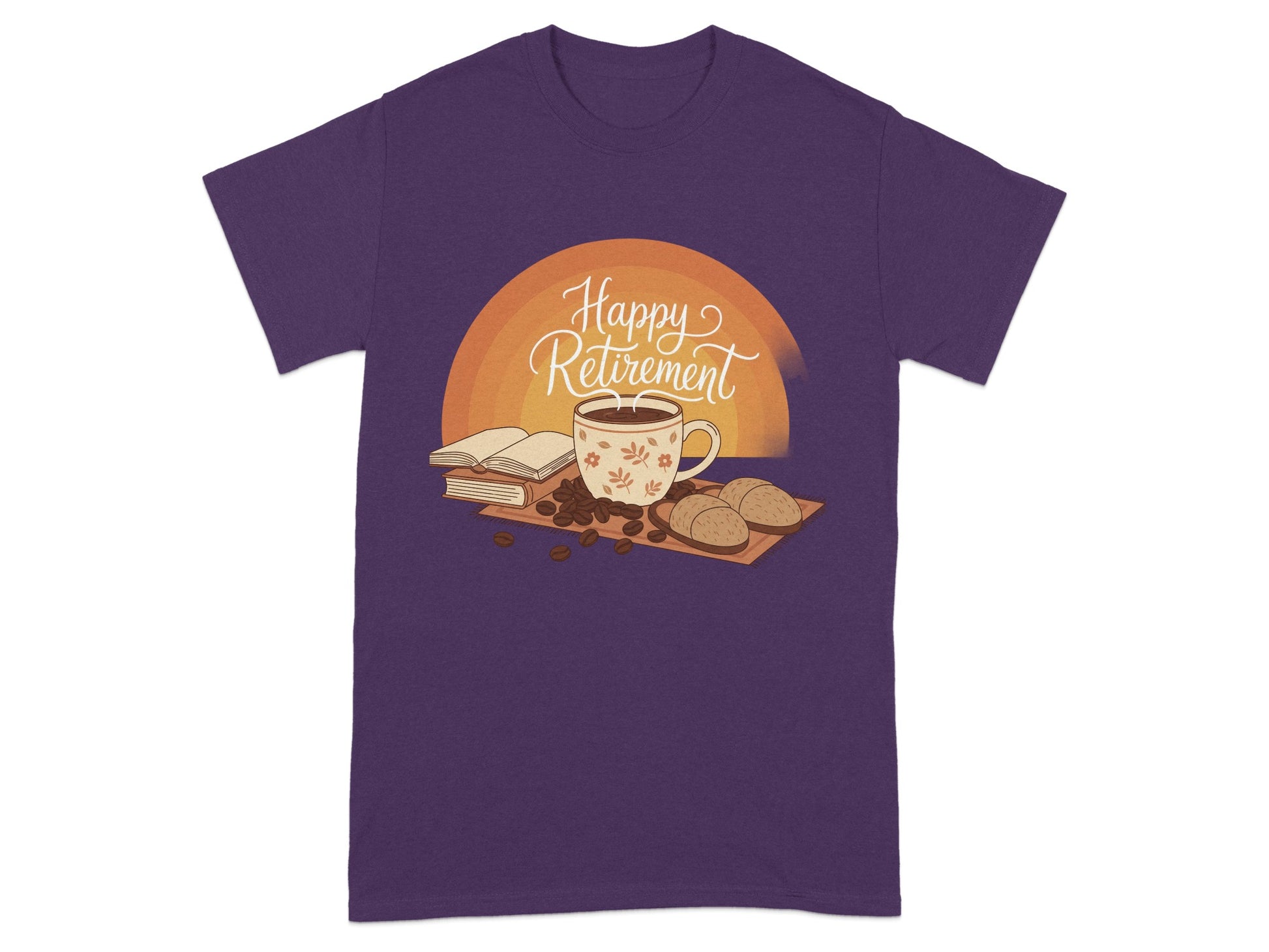 Happy Retirement Graphic Tee Shirt for Coffee Lovers