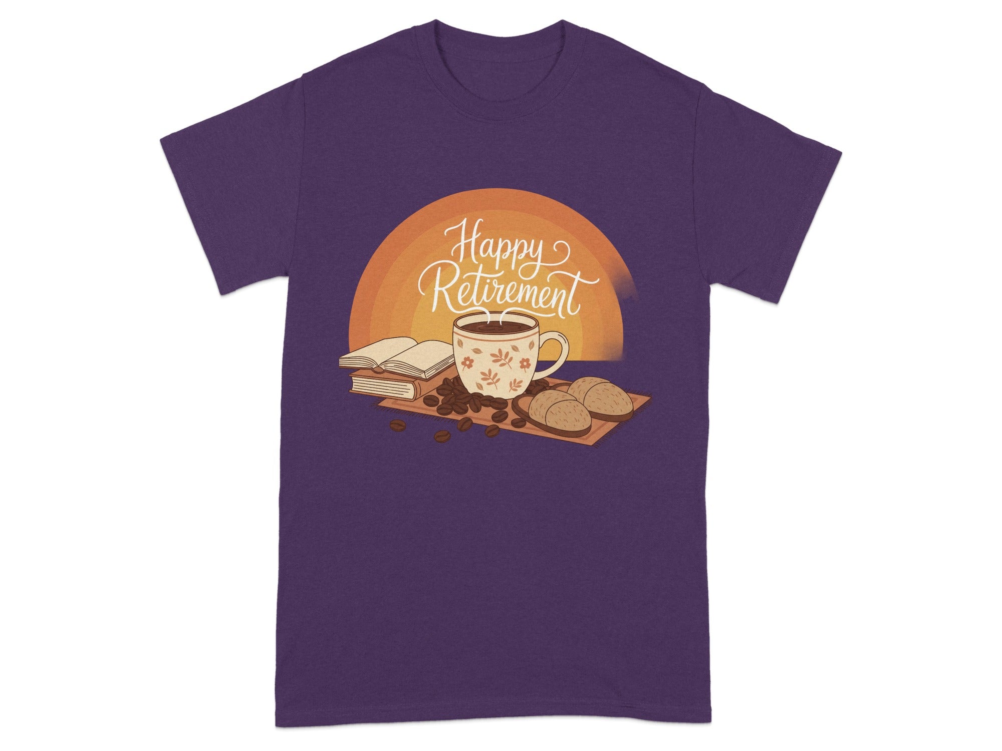 Happy Retirement Graphic Tee Shirt for Coffee Lovers
