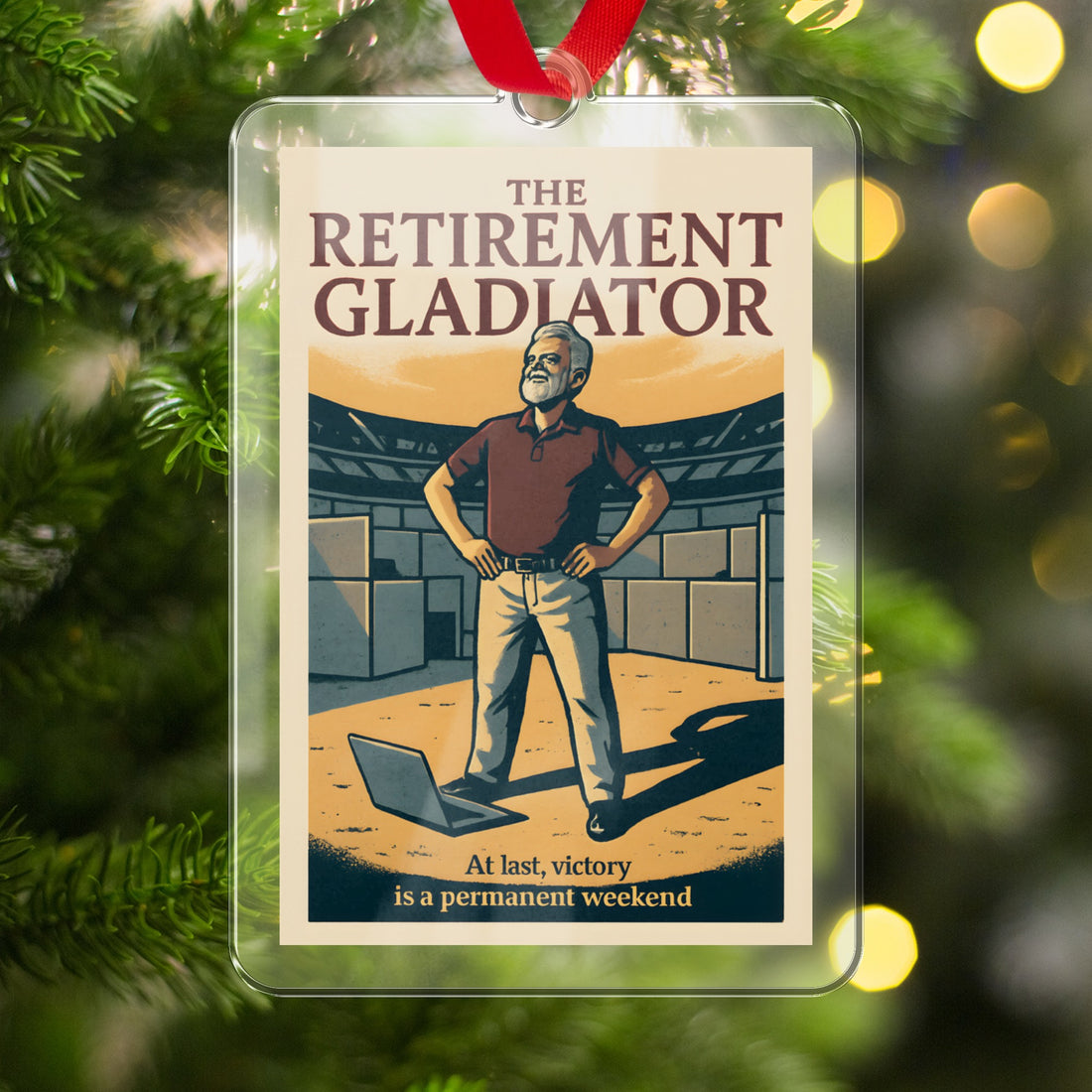 The Retirement Gladiator At Last Victory | Custom Cut Acrylic Ornaments - Retiree Gifts Retirement Party