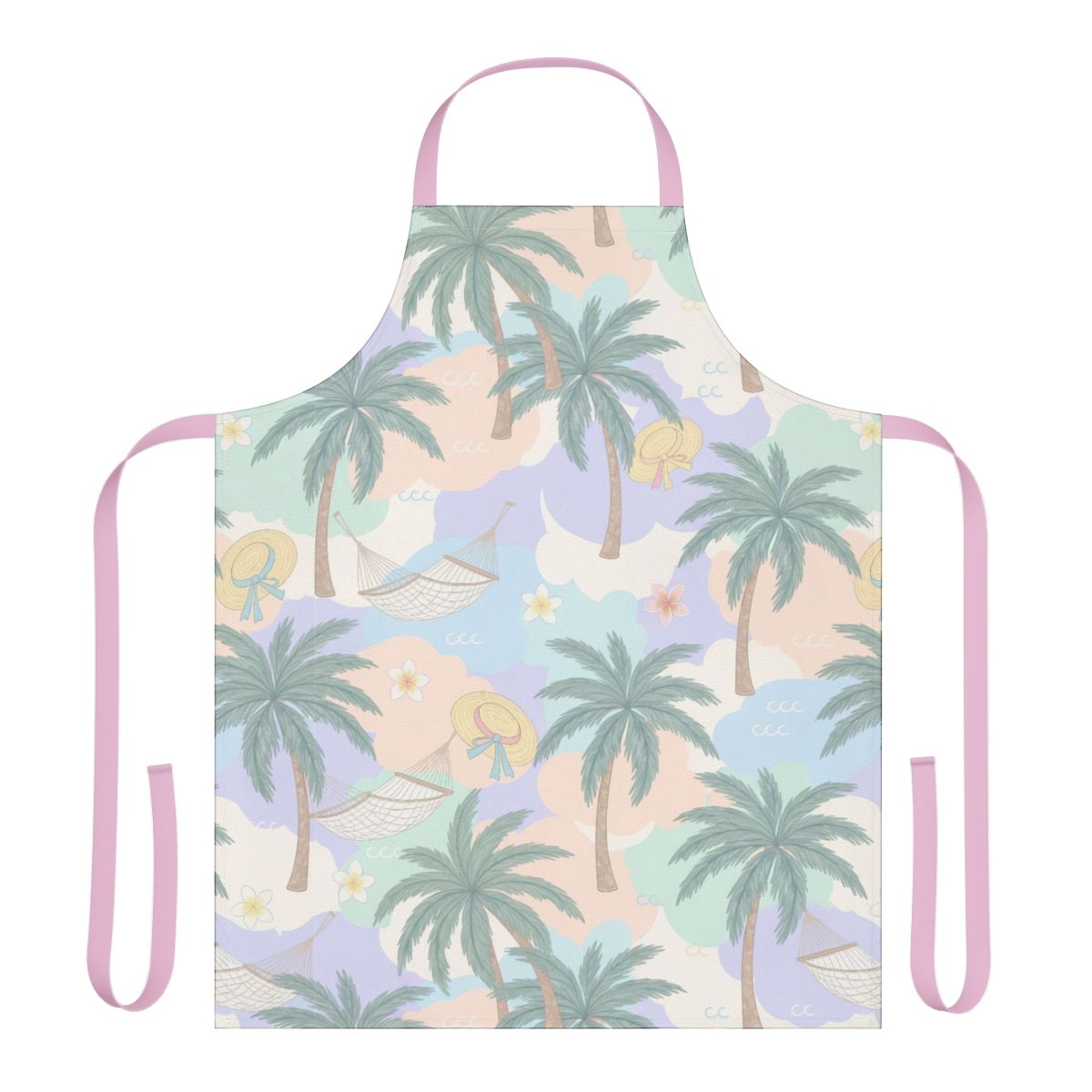 Beach Scene Apron with Palm Trees and Hammocks