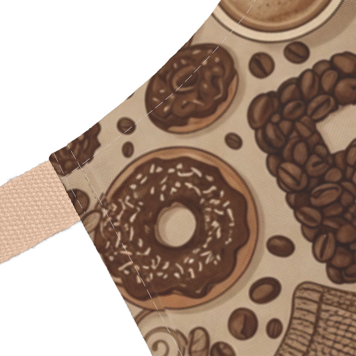 Coffee and Donuts Themed Pattern Apron