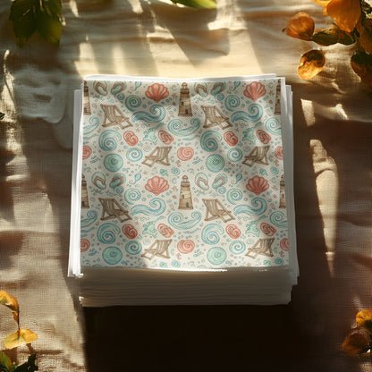 Eiffel Tower and Sea Shell Themed Napkins