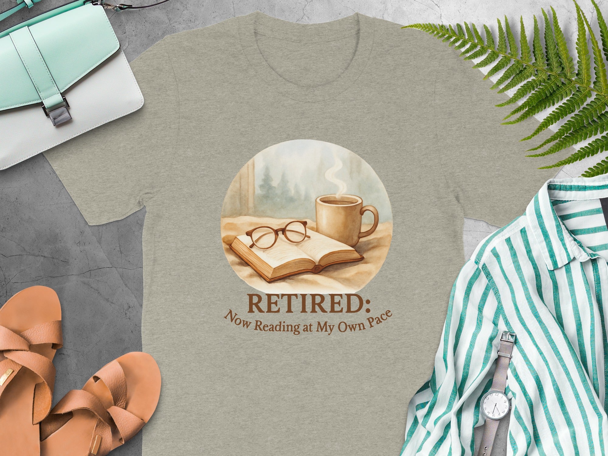 Retired Now Reading at My Own Pace | Warm Scene Soft Color Bella T-Shirts - Retiree Gifts Retirement Party