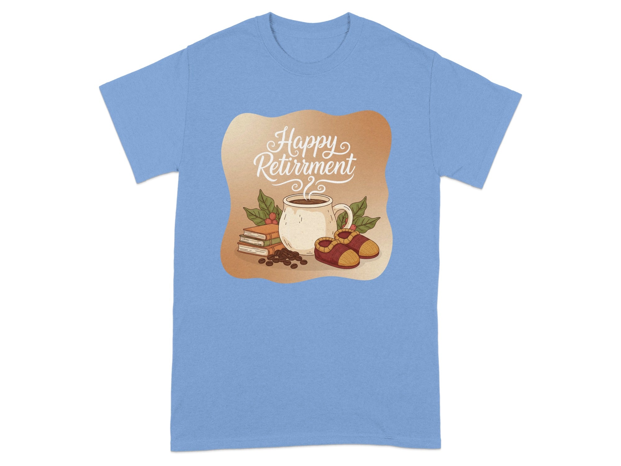 Happy Retirement Coffee and Books Graphic T-shirt