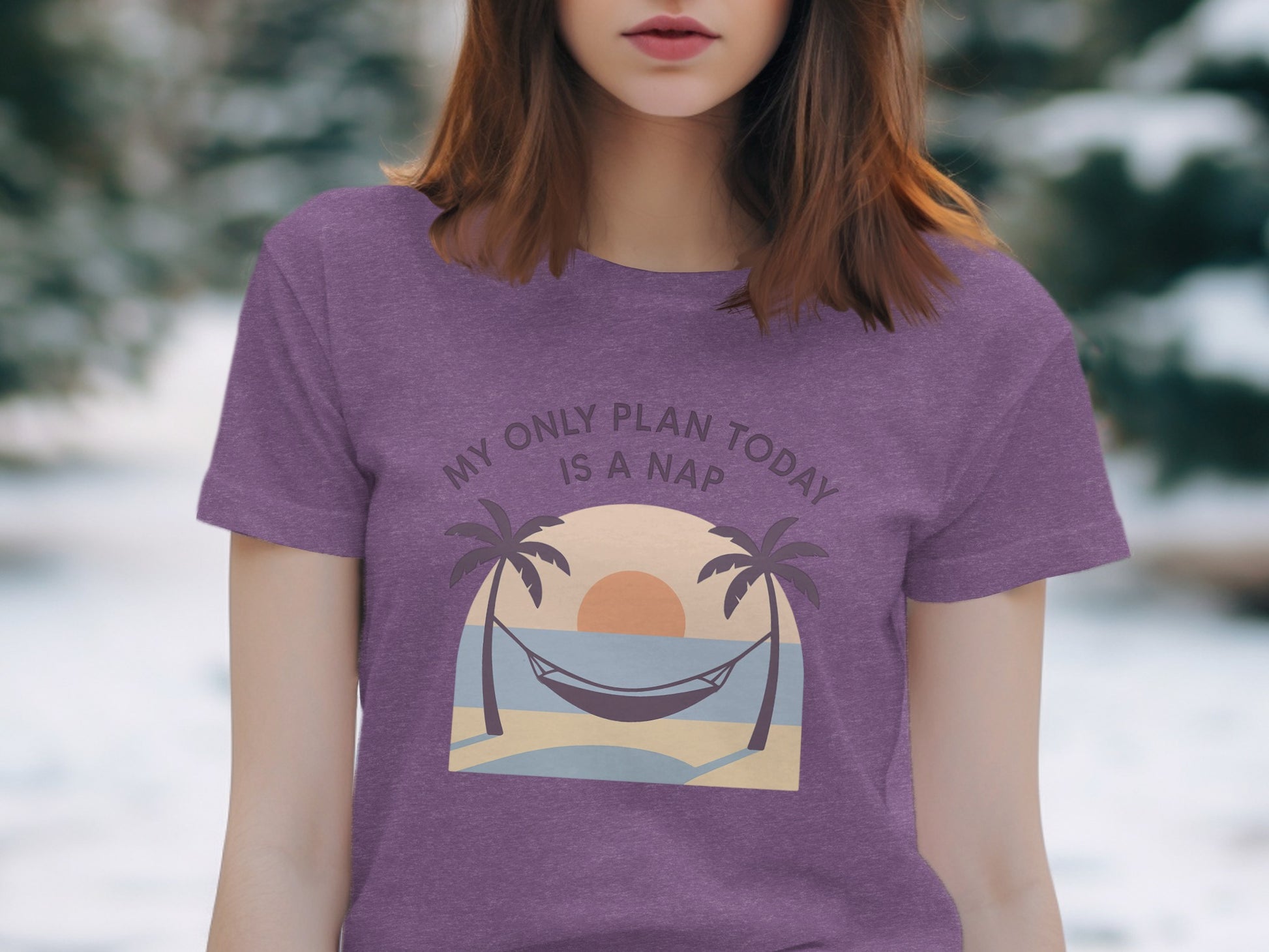 My Only Plan Today Is A Nap | Perfect Gift for Retirees | Dark Heaterh Color Bella T-Shirts - Retiree Gifts Retirement Party