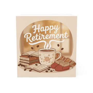Happy Retirement Coffee Mug with Book and Slippers Design