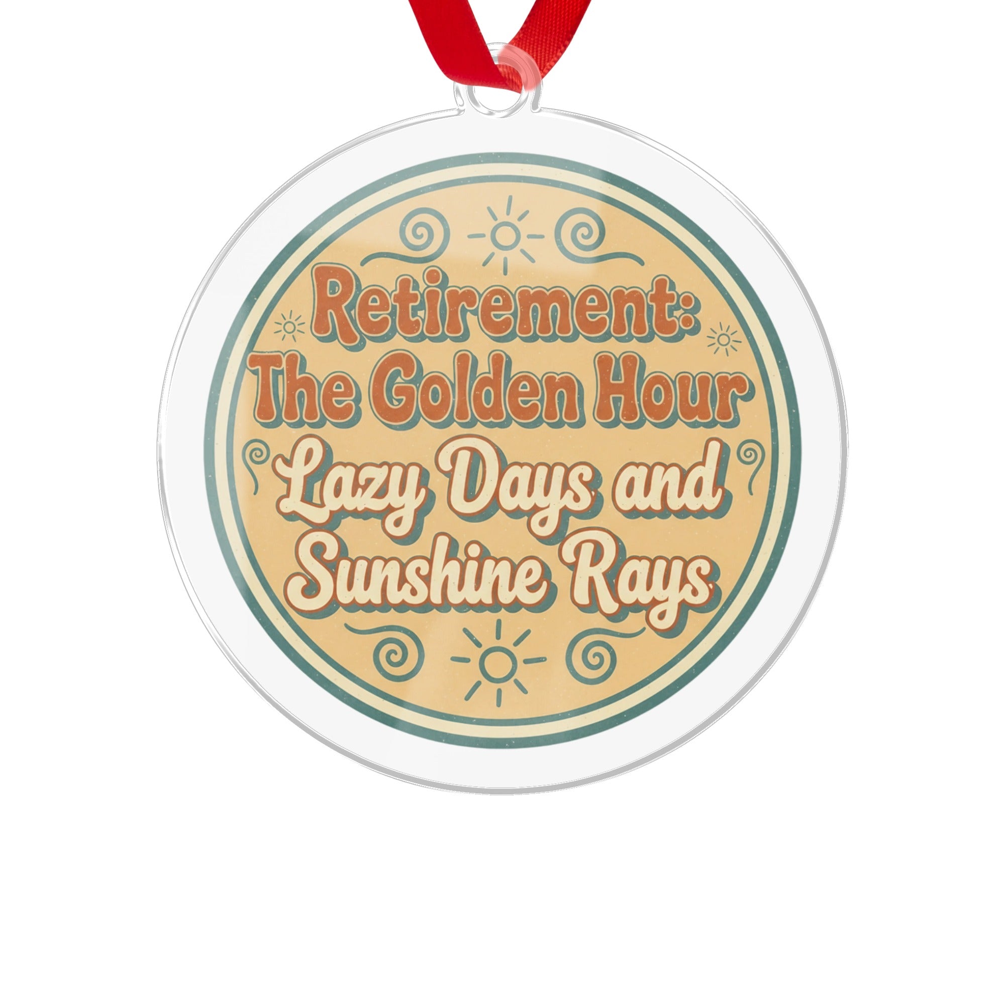 Retirement Golden Hour Lazy Days Sunshine Rays | Custom Cur Ornaments - Retiree Gifts Retirement Party