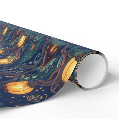Enchanted Forest Lanterns Wrapping Paper Roll Product