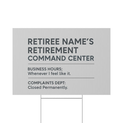 Funny Retirement Command Center Celebration Sign Large Vinyl Banner or Yard Sign - Retiree Gifts Retirement Party