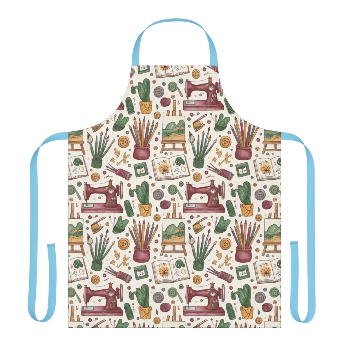 Colorful Sewing Pattern with Tools Apron