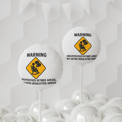 Warning Unsupervised Retiree Ahead Funny Gag Gift Mylar Ballon - Retiree Gifts Retirement Party
