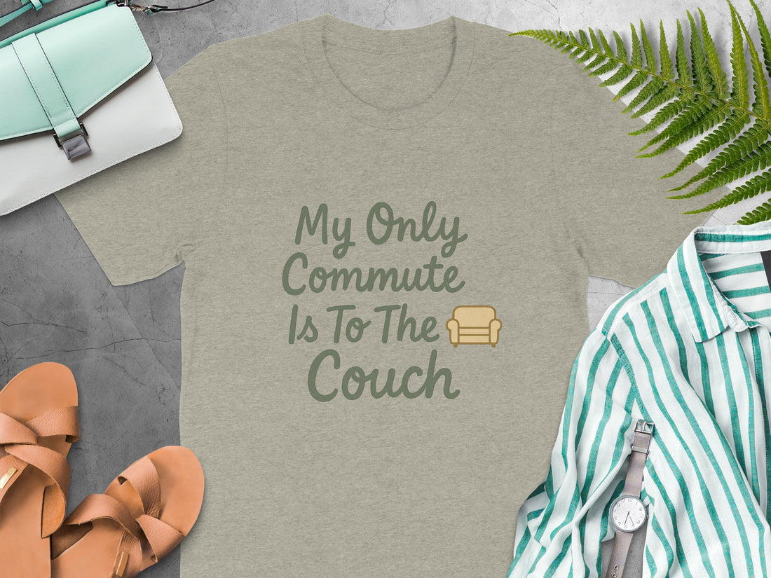 My Only Commute Is To The Couch | Retirement Life | Soft Color Bella T-Shirts - Retiree Gifts Retirement Party