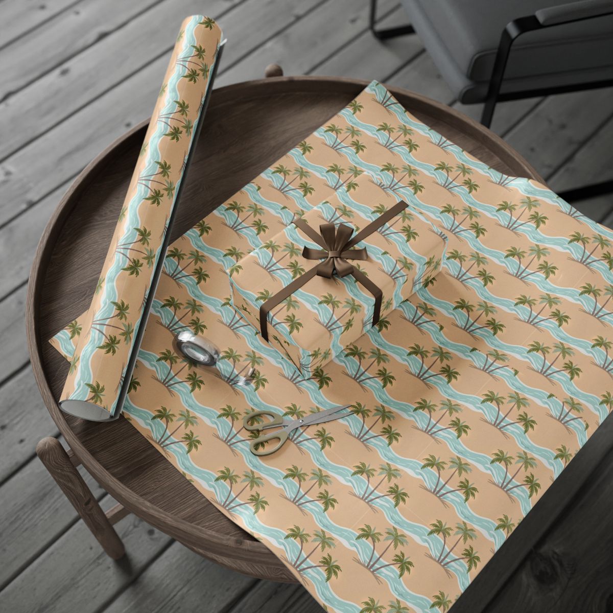 Tropical Beach Palm Trees Wrapping Paper product